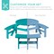 Best Choice Products 6-Person Circular Outdoor Wooden Picnic Table w/ 3 Built-In Benches, Umbrella Hole